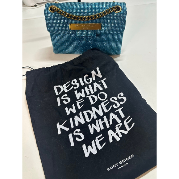Women's Kurt Geiger Teal Gold Rhinestone Mini Bag One Size - Picture 12 of 12